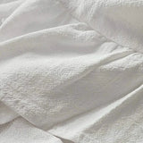 Qfdian White Round Table Cloths Retro Farmhouse Washable Fabric Table Covers for Restaurant Kitchen Wedding Party Christmas Decorations