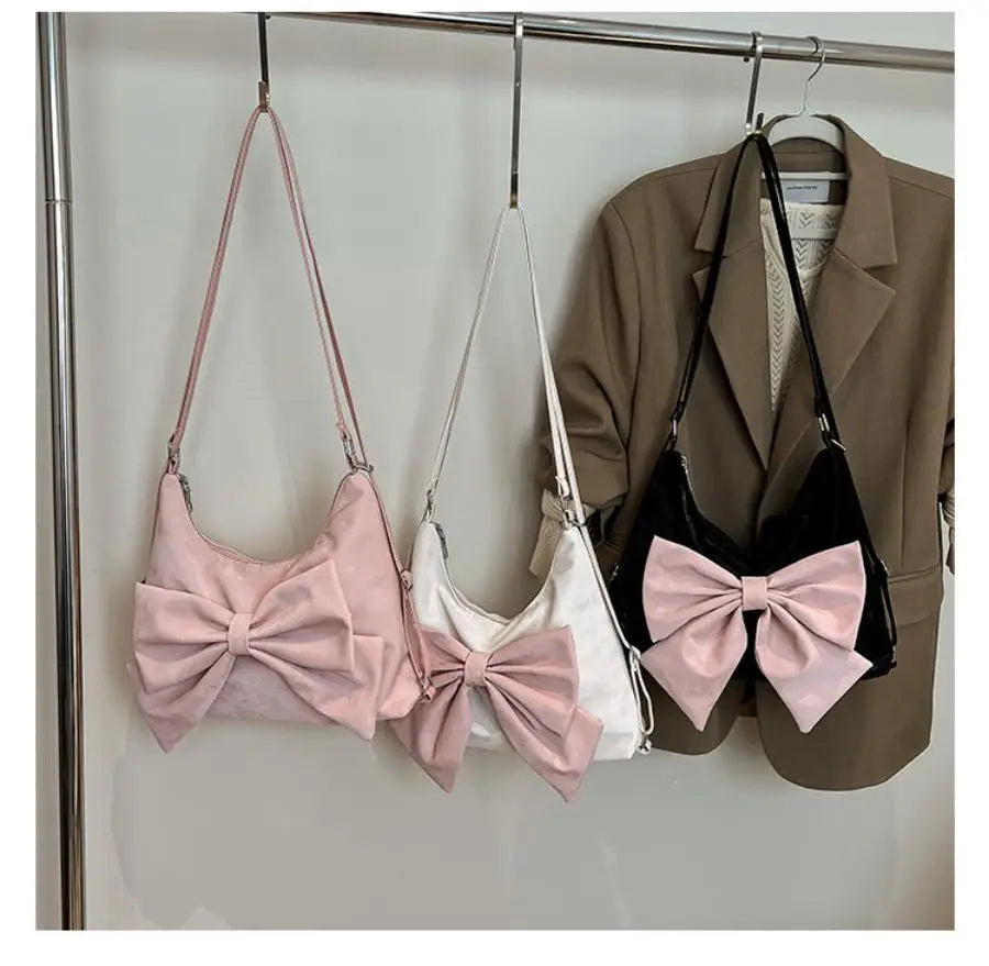 Qfdian Sweet pink commuter armpit bag for women, large capacity one bag, multi-purpose student tote bag for class