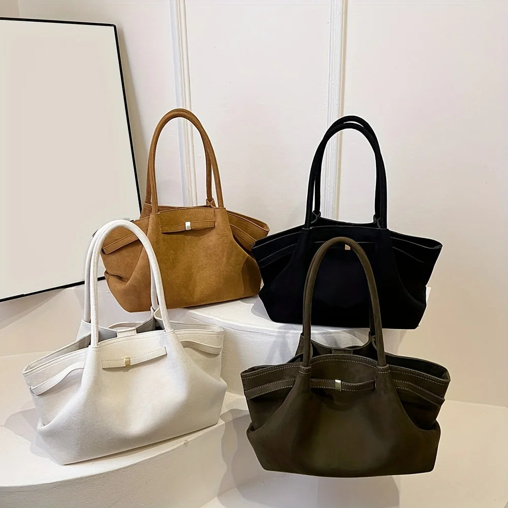 Qfdian Autumn and Winter Deerskin Velvet Underarm Bag Women's New Large Capacity Vintage Tote Bag Fashion All-Matching Female Commuter