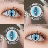 Qfdian Cateye Cosplay Color Contact Lenses Animal Pupil 6months 1pair Halloween Cute Softlens