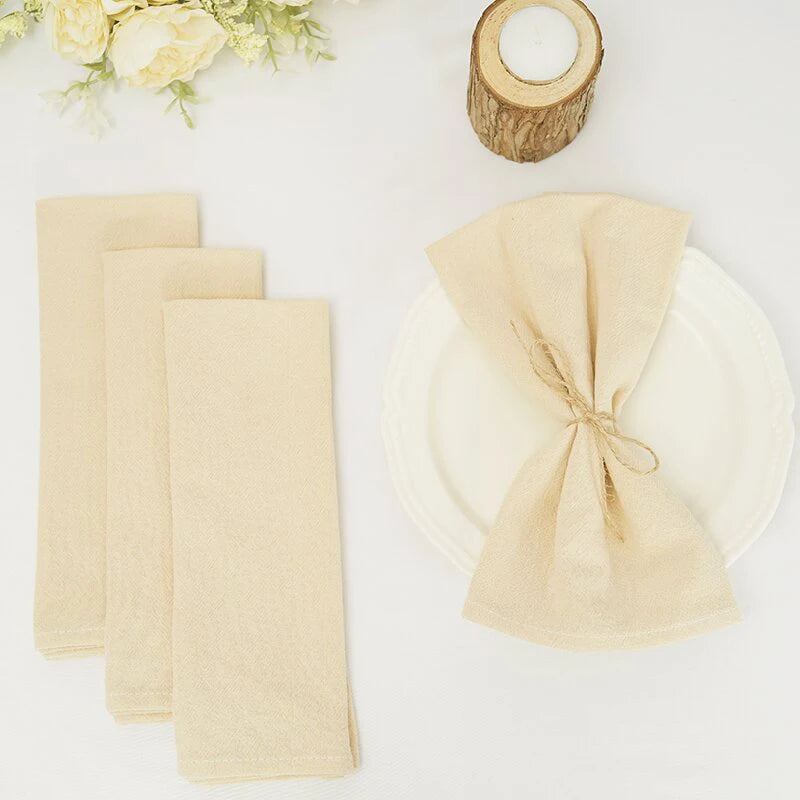 Qfdian 10PC Cloth Napkins Dark Green 30X45cm Thanksgiving Cotton Dinner Napkin for Wedding Party Baby Shower Christmas Table Decoration