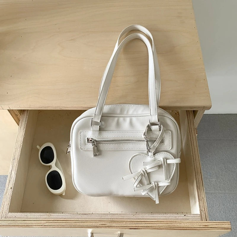 Qfdian Luxury Design Streetwear Fashion Shoulder Bags Korean Simple Casual Solid Underarm Bag New Trendy Y2k Aesthetic Women's Handbags