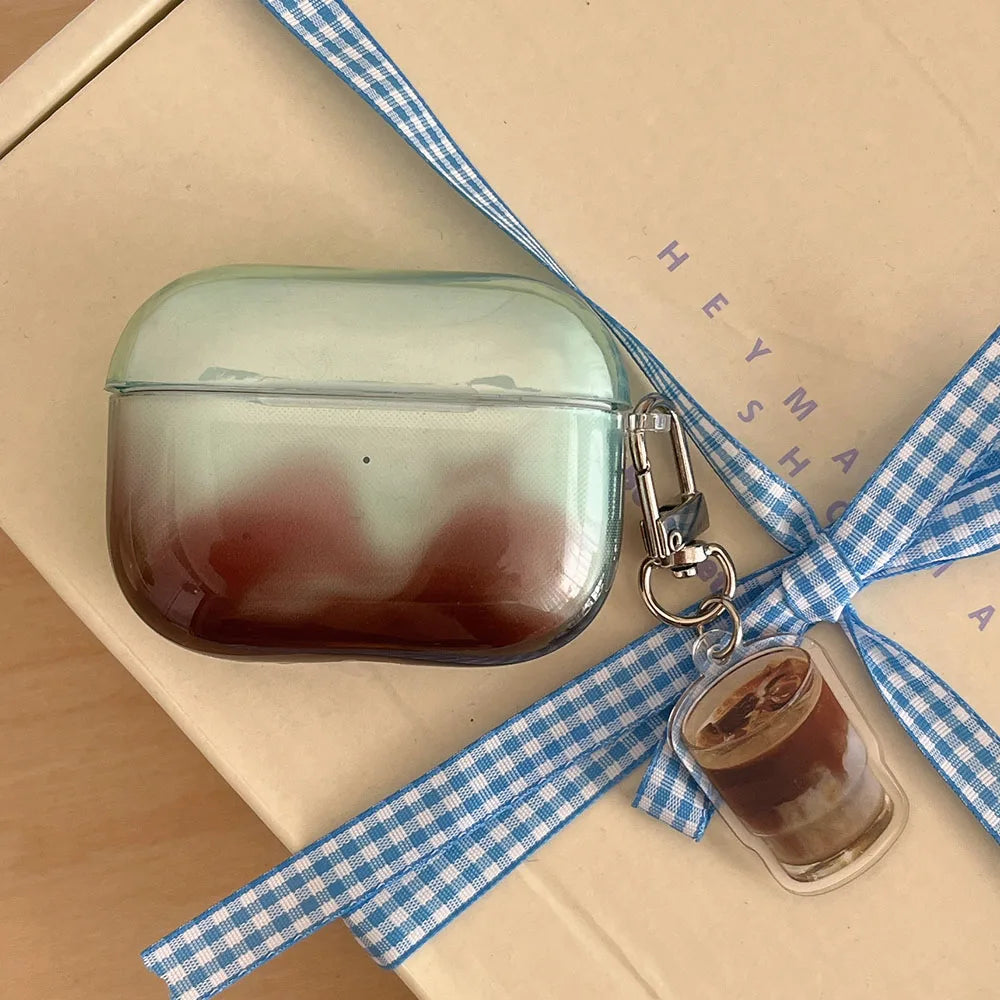 Qfdian Simple Transparent Gradient Smudging TPU Case For Apple Airpods 2 3 Earphone Coque Soft Silicone Funda For Airpods Pro 2nd Cover