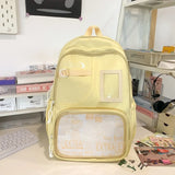 Qfdian Y2k Aesthetic Vintage Grunge Ita Bags High-capacity Transparent Laptop Schoolbags Women Students All Match Ins Preppy Backpacks