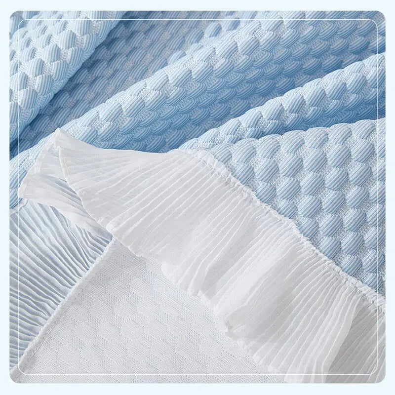 Qfdian Cooling Summer Sofa Slipcovers for 1/2/3/4 Seat Ice Silk Couch Cover Non Slip Dogs Cats Pet Kids Living Room Furniture Protector