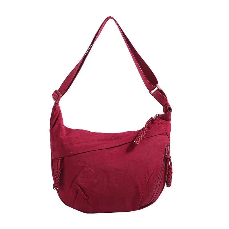 Qfdian New Women Simple All Match Shoulder Handbags Casual Solid Cargo Hobo Bag Streetwear Vintage Crossbody Bags Y2k Aesthetic