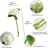 Qfdian 4 pcs Hydrangea Artificial Flowers Real Touch Latex Artificial Hydrangea for Wedding Bouquet Party Home Decor
