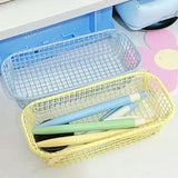 Qfdian Desktop Storage Basket INS Metal Sundries Organizer Basket Photocard Case Office Stationery Home Supplies Make Up Sorting Holder