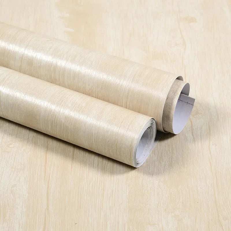 Qfdian 40CM X 1M Thickened Anti Fouling Waterproof Wood Grain Self-adhesive PVC Modern Furniture Decorative Wallpaper