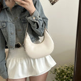 Qfdian Fashion Luxury Women Underarm Bag PU Leather Hobo Shoulder Bag For Women Small Clutch Handbag Purse Ladies Travel Tote Bags