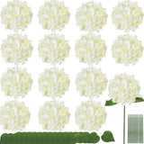 Qfdian Silk Hydrangea Flowers 54 Petals Artificial Hydrangeas with Stem for Flower Arrangement Table Decor Wedding Home Decoration