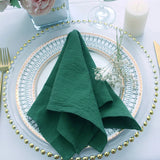 Qfdian 10PC Cloth Napkins Dark Green 30X45cm Thanksgiving Cotton Dinner Napkin for Wedding Party Baby Shower Christmas Table Decoration
