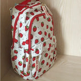 Qfdian High-capacity Women All Match Backpack Kawaii Cute Strawberry Print Students Schoolbags   Harajuku Sweet Chic Backpacks