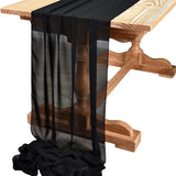 Qfdian Sage Green Chiffon Table Runner Wedding Decoration Baby Shower Birthday Parties Christmas Halloween Thanksgiving Events Supplies