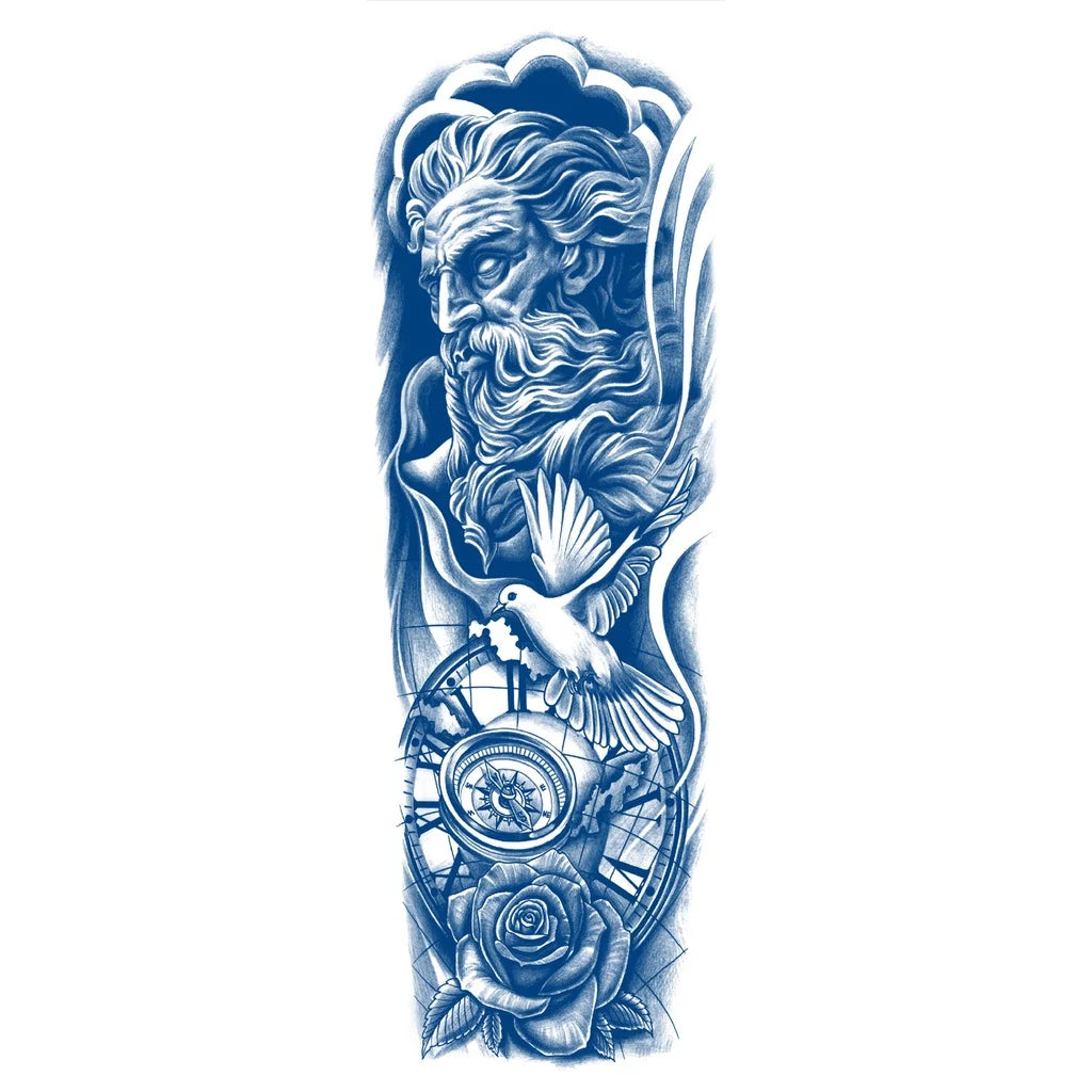Qfdian Full Leg Arm Temporary Herbal Juice Ink Tattoo Stickers Lasting  15 Days Waterproof Tattoo  Animal  Tattoo Stickers for Men Boys