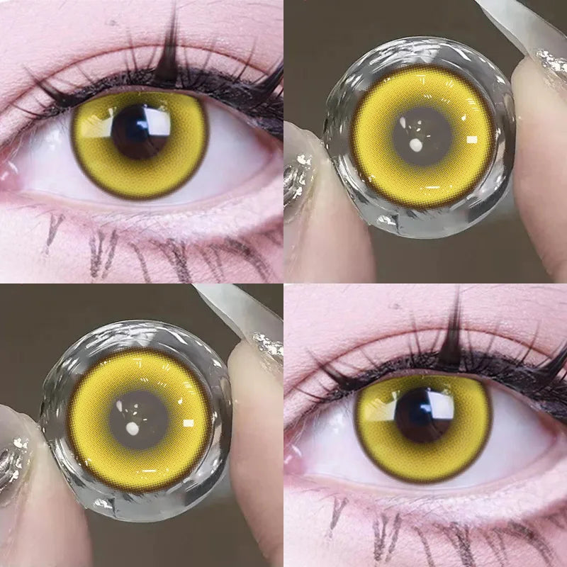 Qfdian Cosplay  Myopia Color Contact Lenses Anime Pupil 6months 1pair Halloween Cute 14.2mm Softlens