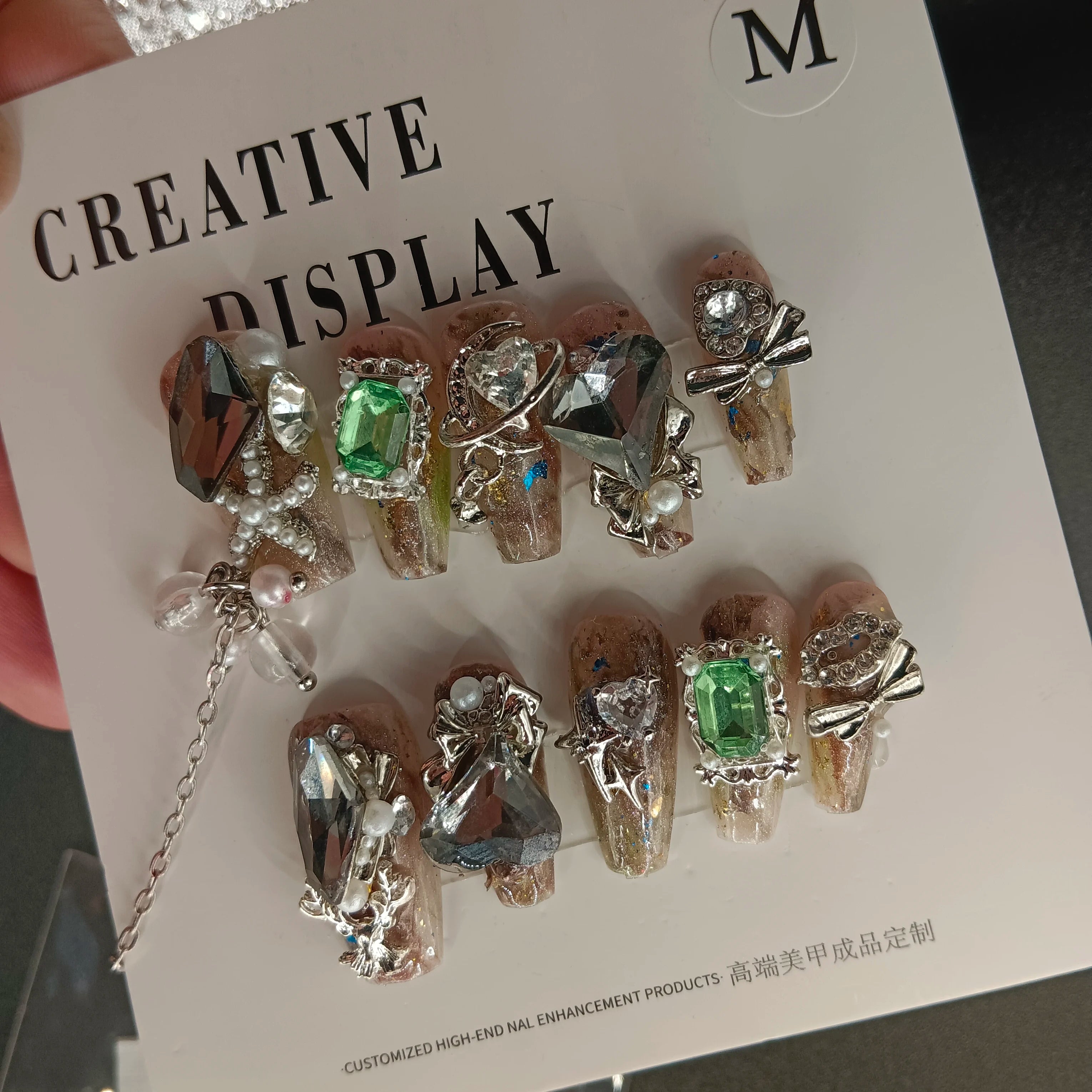 Qfdian 10Pcs High Quality Handmade Press on Nails New Chinese Style Ancient Style  Chinese Style Pure Hand-painted High-end Feeling