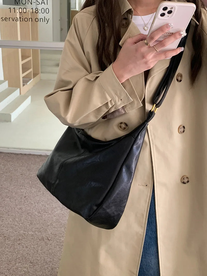 Qfdian New Vintage Grunge Women's Handbags Streetwear All Match Casual Crossbody Bag Y2k Aesthetic Fashion Trendy Shoulder Bags