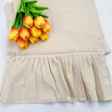 Qfdian 100% Cotton Ruffle White Table Runners for Rustic Wedding Decoration Baby Shower Birthday Party Living Room Kitchen Dinner Decor
