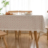 Qfdian Green Printed Pines Birds Tablecloths Rectangle Cotton Linen Table Cloth Table Cover for Kitchen Dining Tables Picnic Decoration