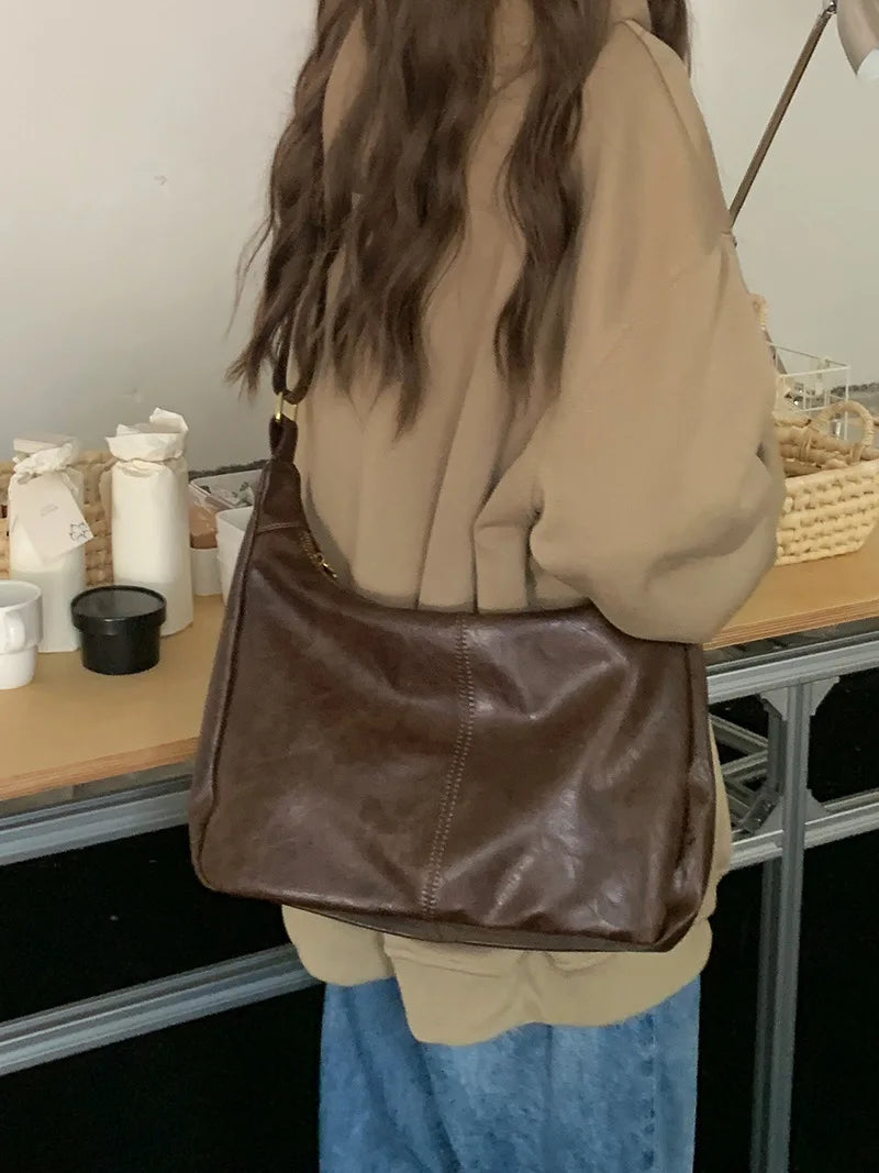 Qfdian New Vintage Grunge Women's Handbags Streetwear All Match Casual Crossbody Bag Y2k Aesthetic Fashion Trendy Shoulder Bags