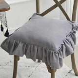 Qfdian White Chair Cover Household Lace Ruffled Seat Slipcovers Living Room Kitchen Office Removable Washable Protector Cushions Covers