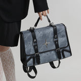 Qfdian 2025 New Trendy Fashion Students Schoolbags High-capacity Preppy Women Shoulder Handbags Vintage Y2k Aesthetic Star Backpacks