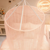 Qfdian Domed mosquito net pink girl Canopy over the bed foldable Mosquito net door baby crib anti-mosquito