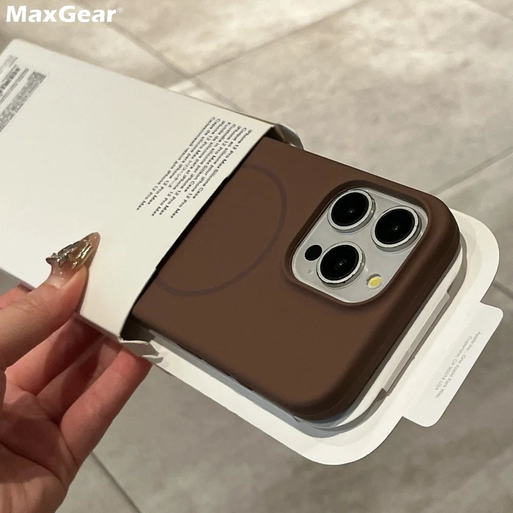 Qfdian Luxury Liquid Silicone Case For iPhone 16E 16 15 14 Plus 13 12 Pro Max 11 for Magsafe Magnetic Wireless Charging Shockproof Capa