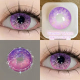 Qfdian 2pcs Diamond Cosplay Nightclub Party Contact Lenses Luxury Softlens 14.2mm