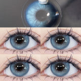 Qfdian 1pair Cosmetic Blue Green Gray Brown Color Contact Lenses Apex Iris Circle Lens 14.2mm