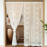 Qfdian Romantic Lace Sheer Rod Pocket Luxury Curtain Tulle French window bedroom Living room Partition Curtain Home Decor