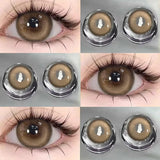 Qfdian 2pcs Highlight Nightclub Party Contact Lenses Cute Softlens Enlarge Pupil