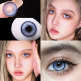 Qfdian Blue Color Contact Lenses Softlens for Eyes Lenses Cosmetic Eyecontacts with Myopia