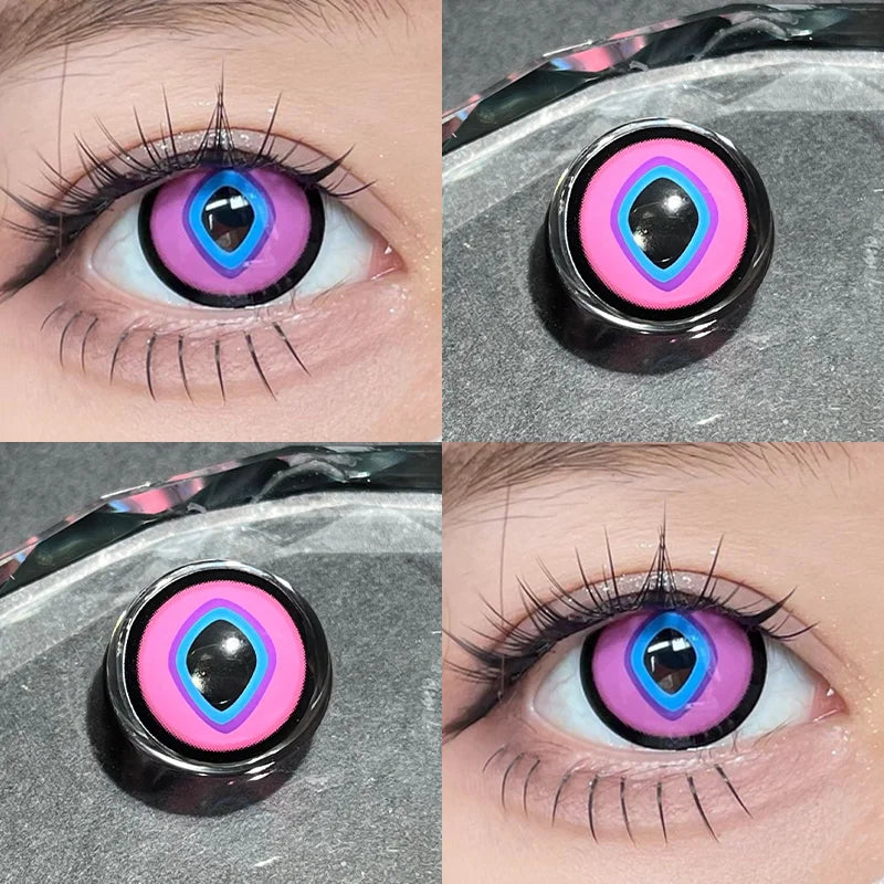 Qfdian Cateye Cosplay Color Contact Lenses Animal Pupil 6months 1pair Halloween Cute Softlens