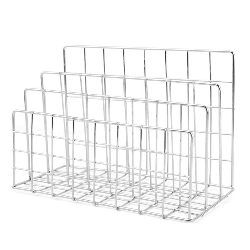 Qfdian Ins Minimalist Iron Desktop Storage Rack Organizer Table Organizing Rack Document Book Rack Desk Multi-functional Storage Rack