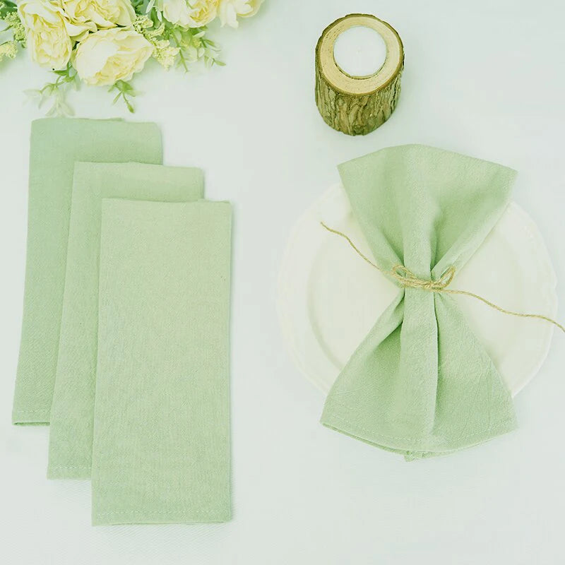 Qfdian 10PC Cloth Napkins Dark Green 30X45cm Thanksgiving Cotton Dinner Napkin for Wedding Party Baby Shower Christmas Table Decoration