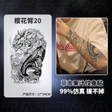 Qfdian Japanese Traditional Half Arm Herbal Juice Temporary Tattoo Stickers Sakura Leaf Lasting Art Fake Tattoo Men Women Faux Tatouage