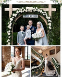 Qfdian 100PCS White Roses Artificial Flowers Bulk Fake Velvet Roses with Bendable Long Stems for Wedding Home Arrangement Event Parties