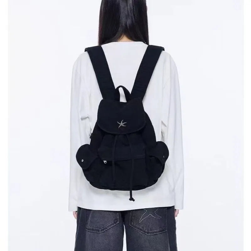 Qfdian Vintage Y2k Aesthetic Women Students Backpacks Casual Simple All Match Denim Bags Japanese Streetwear Fashion Girls Schoolbags