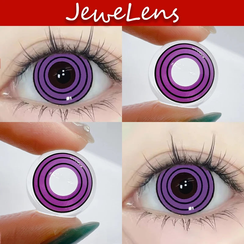 Qfdian 2Pcs/Pair Contacts Annually Red Color Contact Lenses Cosplay Halloween Eye Lenses