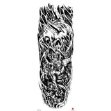 Qfdian Full Arm Tattoo Waterproof Temporary StickerCool Skull Fish Dragon Lion Clock Men Women Art Fake Sticker Glitter Style