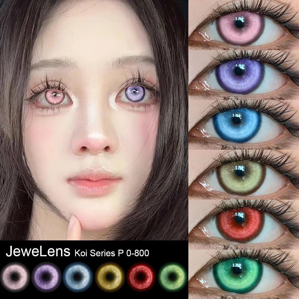 Qfdian Cosplay  Myopia Corlor Contact Lenses Anime Pupil 6months 1pair Halloween Cute Eye Lenses