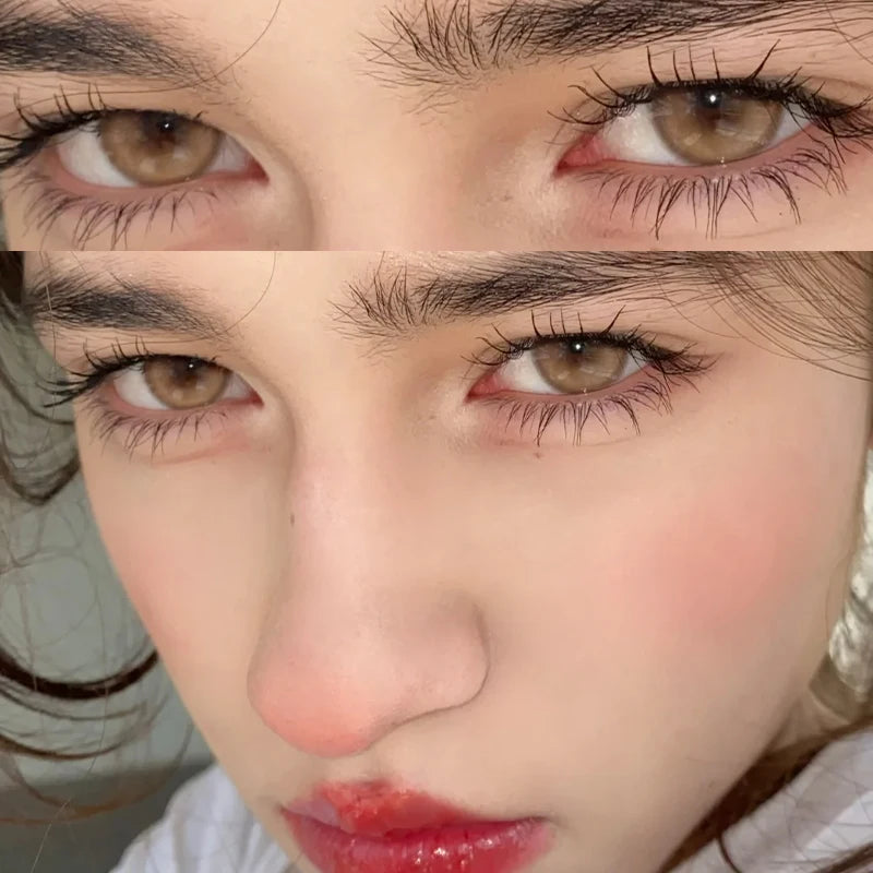 Qfdian 2pcs Highlight Nightclub Party Contact Lenses Cute Softlens Enlarge Pupil