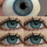Qfdian 1pair Cosmetic Blue Green Gray Brown Color Contact Lenses Apex Iris Circle Lens 14.2mm