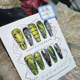 Qfdian 10P High Quality Handmade Press on Nails Cosmic Star Curse Constellation Sense Dark Explosion Flash Nail Art Real Shot Hot Girl