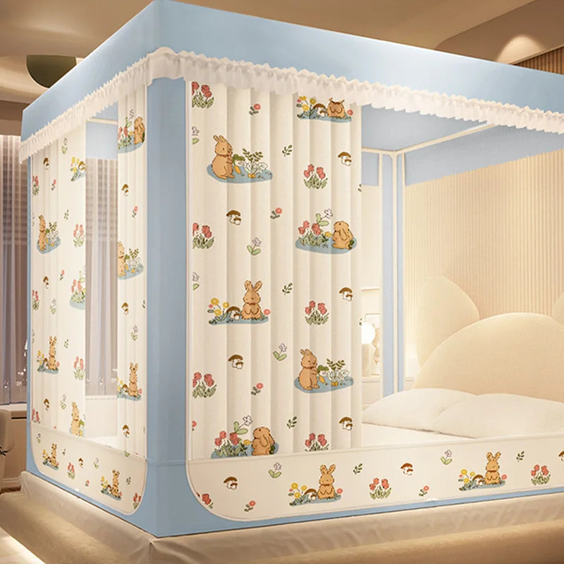 Qfdian Four-Cornered Mosquito Net Bedding Net Bed Tent Curtain with Stand