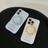 Qfdian Ins simple blue clrcle phone case for iphone 14pro 13 16 13pro 15promax 16promax 12 15 pro max 14 stand holder magnetic fundas