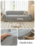 Qfdian Chenille Sofa Towel for living room French Style home decoration Sofa Cover Couch Cover Tassel edge Waffle cushion