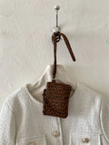 Qfdian Vintage Harajuku Mini Handbags Personality Fashion Leopard Neck Bags Y2k Aesthetic Ins Casual Purses Women Trendy Top-Handle Bag